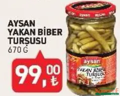 AYSAN YAKAN BİBER TURŞUSU 670 G fiyat ve kampanya bilgisi
